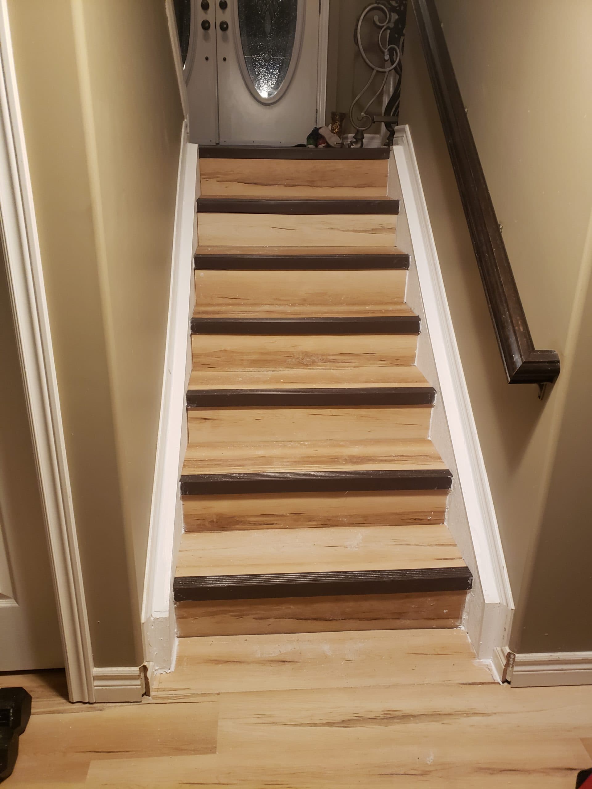 Rebuilt staircase with new treads and risers