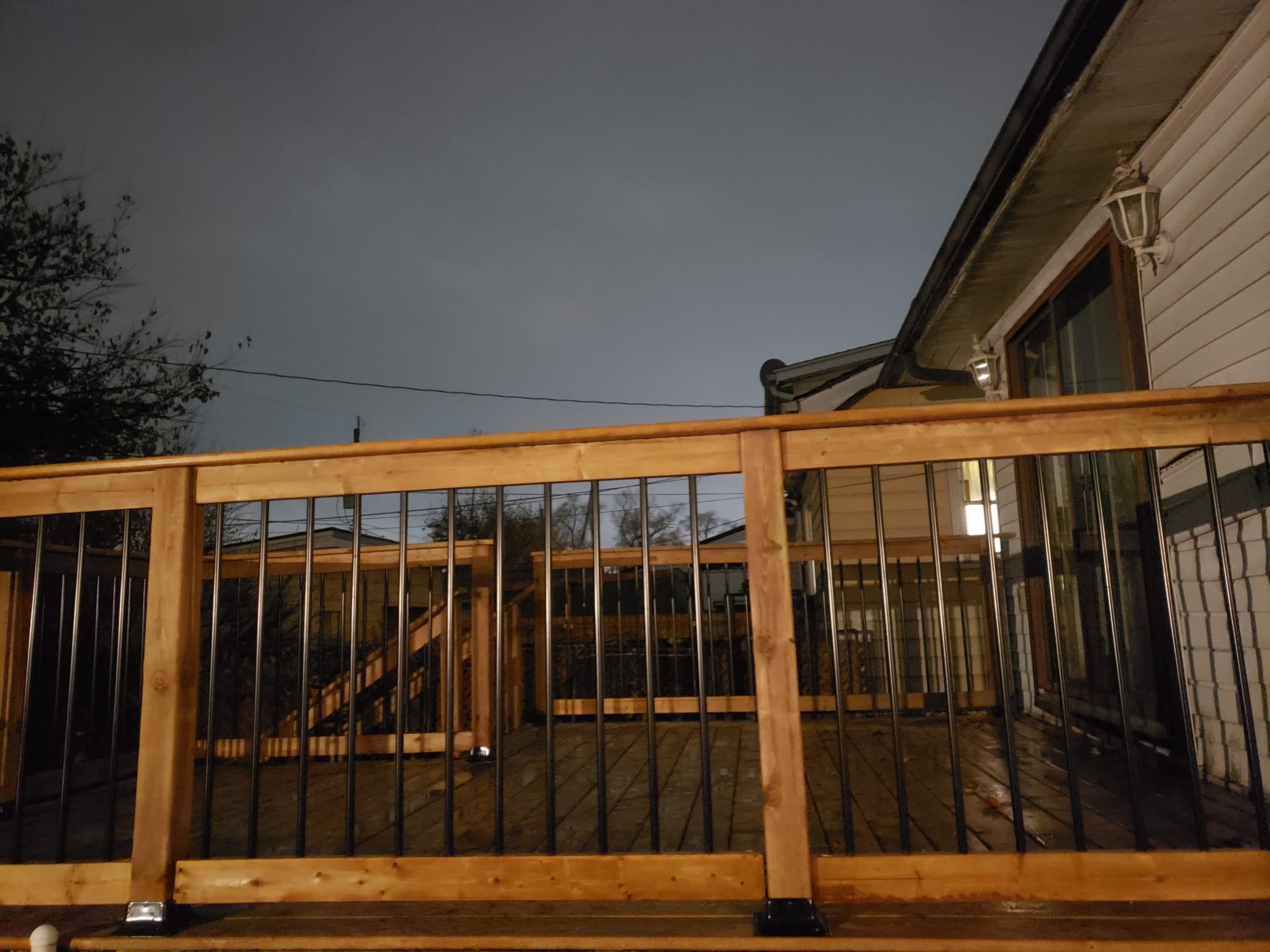 New code-compliant railing with protective coating
